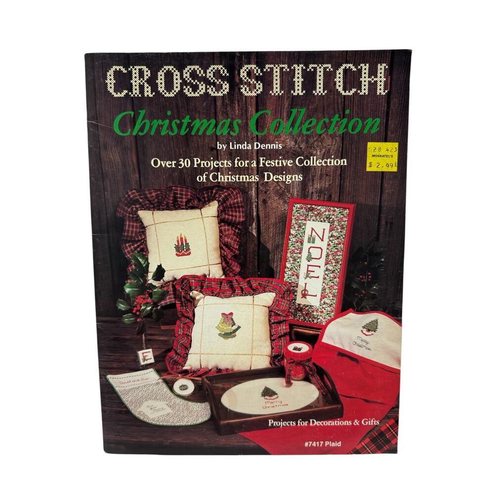Vintage Cross Stitch Christmas Collection Design Booklet #7417 1981 30 Projects